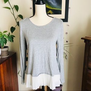 Elle Women's Long Sleeve Gray Top Size S